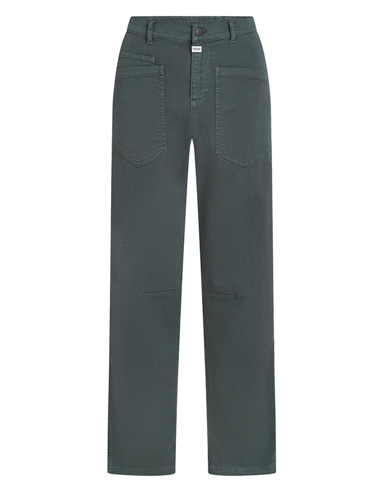 PENN&INK N.Y Hose Anthrazit Denim-Look Baumwoll-Mix Straight-Leg-Fit Aufgesetzte Taschen