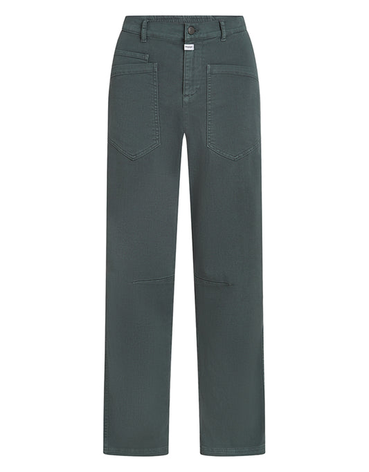 PENN&INK N.Y Hose Anthrazit Denim-Look Baumwoll-Mix Straight-Leg-Fit Aufgesetzte Taschen