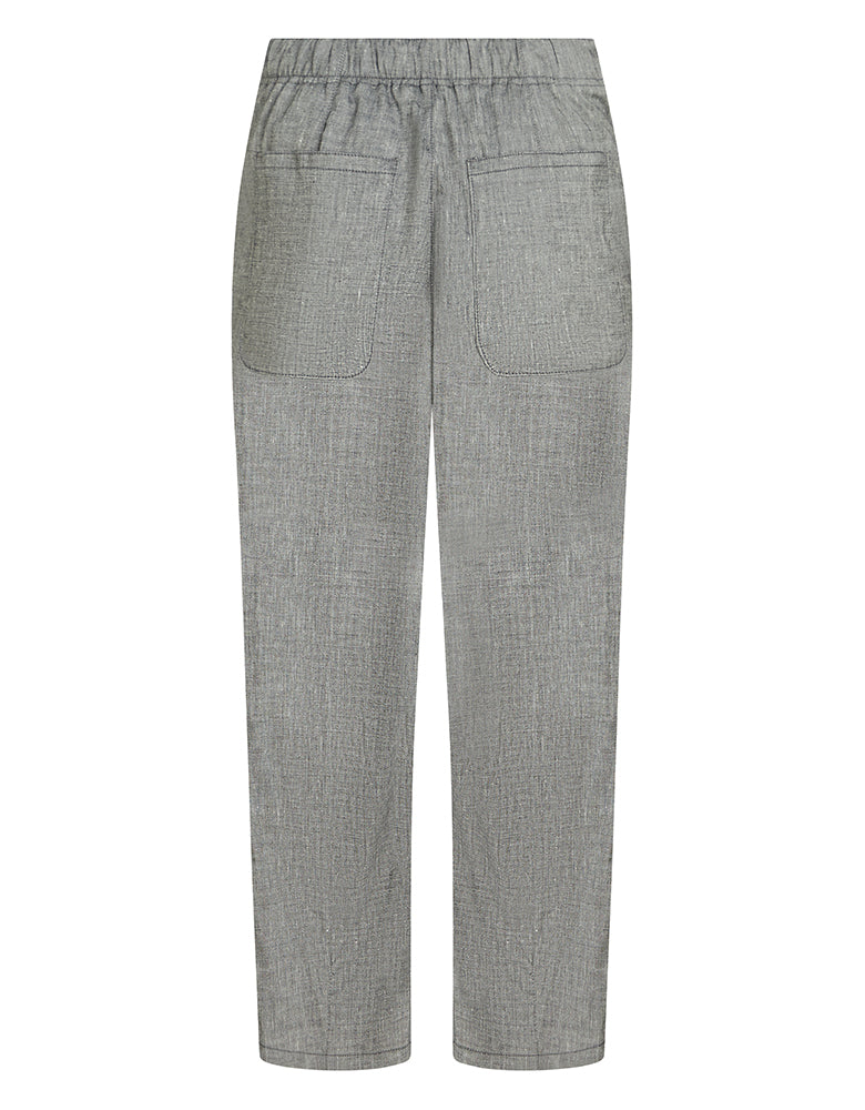 PENN&INK N.Y Hose Leinen-Mix Wood Grau Rückseite