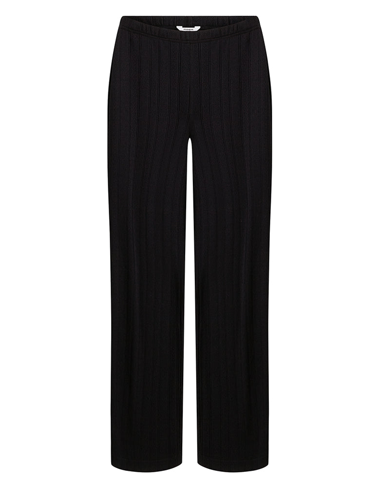 PENN&INK N.Y Hose Lochmster Strick-Optik Schwarz
