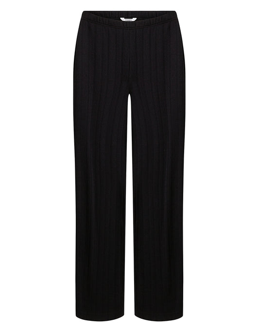 PENN&INK N.Y Hose Lochmster Strick-Optik Schwarz