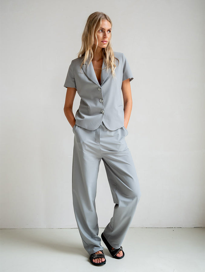 PENN&INK N.Y Hose Travel-Quality Grau Elastischer Bund Straight-Fit Model