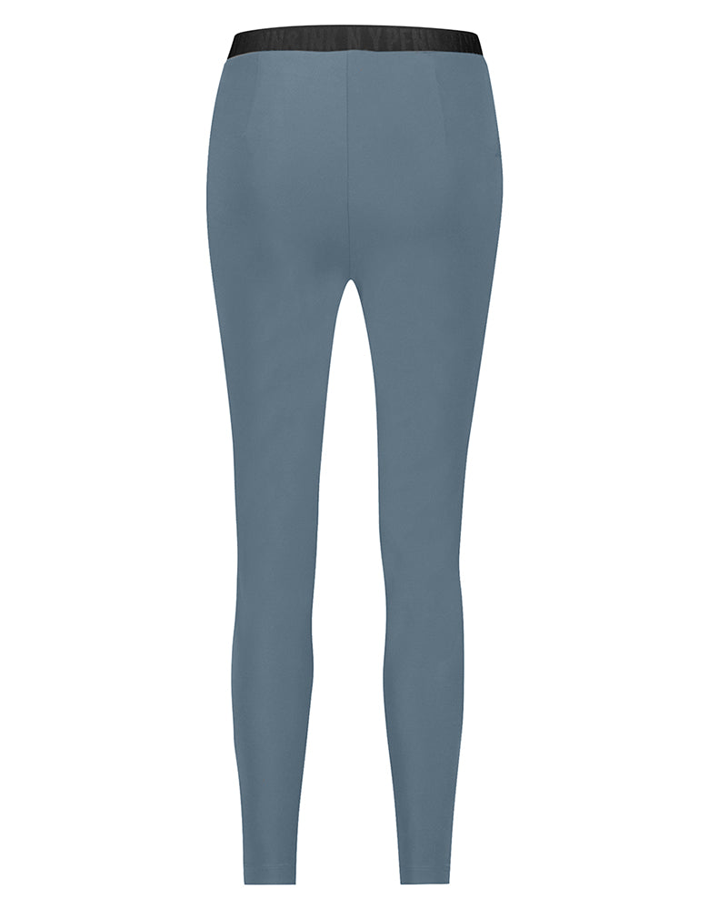 PENN&INK N.Y Hose Seatle Sage Graublau Travel-Quality Elastischer Bund Straight Fit Rückseite