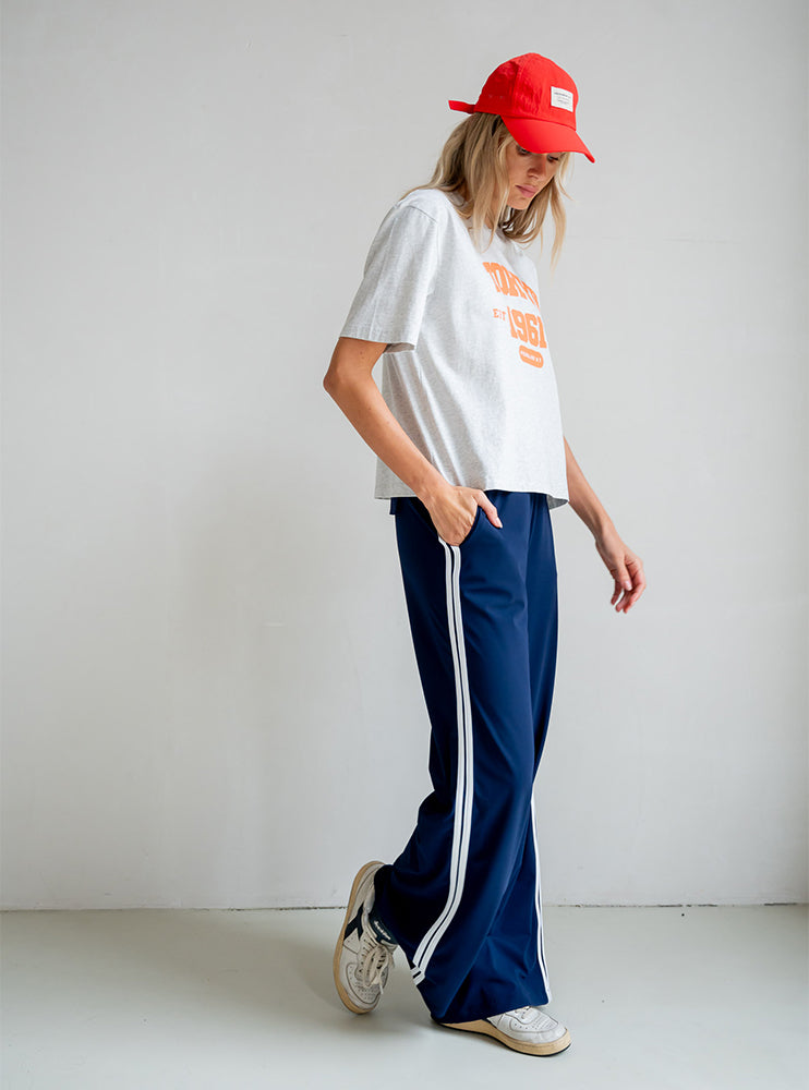 PENN&INK N.Y Hose Seitenstreifen Straight Leg Navy Model 3