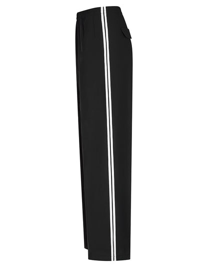 PENN&INK N.Y Hose Seitenstreifen Straight Leg Schwarz Seite
