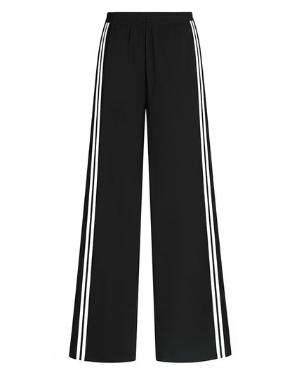 PENN&INK N.Y Hose Seitenstreifen Straight Leg Schwarz