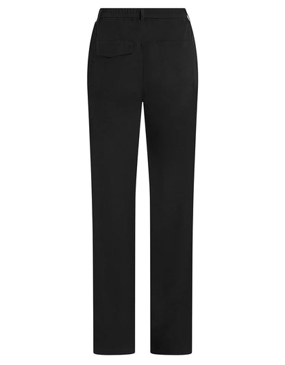 PENN&INK N.Y Hose Straight-Fit Bindeband Elastischer Bund Schwarz Travel-Quality Rückseite