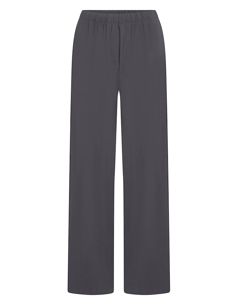 PENN&INK N.Y Hose Stripe Travel-Quality Anthrazit Creme Straight-Leg-Fit Kontrast-Doppelstreifen