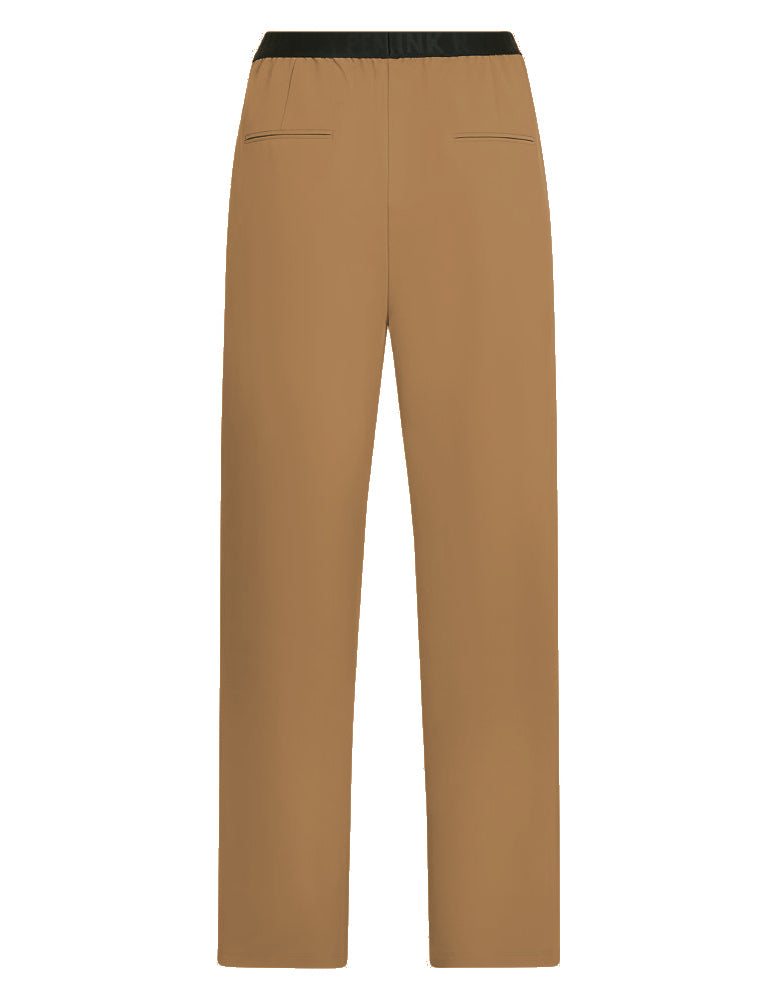 PENN&INK N.Y Hose Travel-Quality Tanine Camel Elastischer Bund Straight-Fit Rückseite
