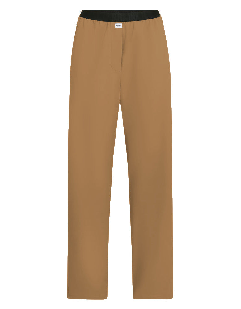 PENN&INK N.Y Hose Travel-Quality Tanine Camel Elastischer Bund Straight-Fit