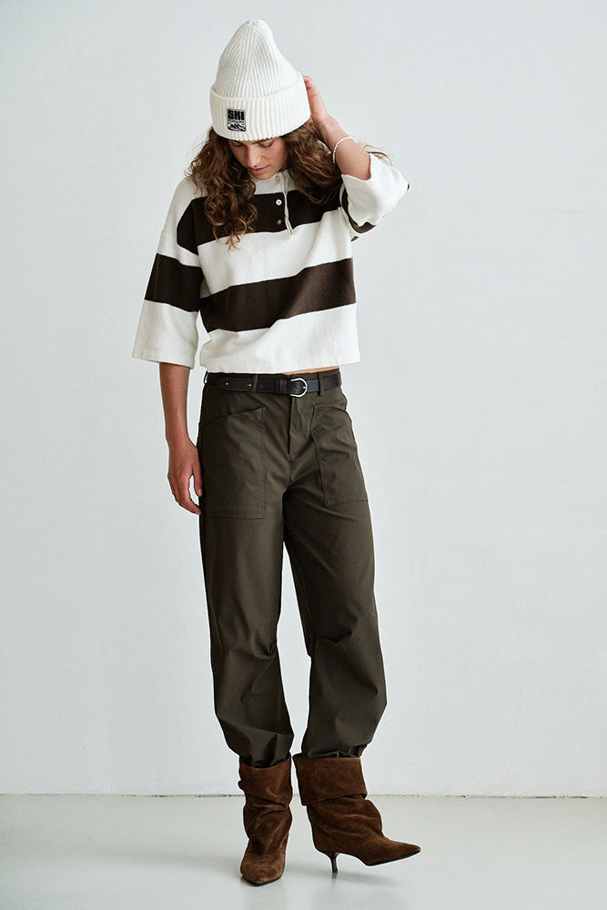 PENN&INK N.Y Hose Travel-Quality Braun Relaxed-Fit Gerades Bein Aufgesetzte Taschen Model 2