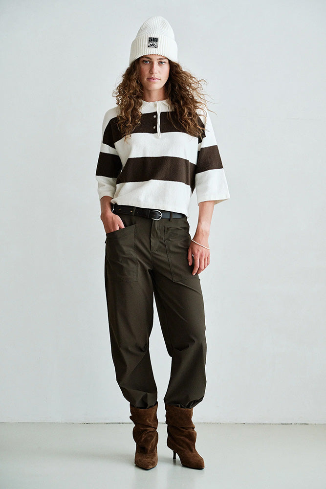 PENN&INK N.Y Hose Travel-Quality Braun Relaxed-Fit Gerades Bein Aufgesetzte Taschen Model 3