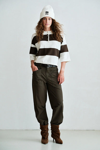 PENN&INK N.Y Hose Travel-Quality Braun Relaxed-Fit Gerades Bein Aufgesetzte Taschen Model 3