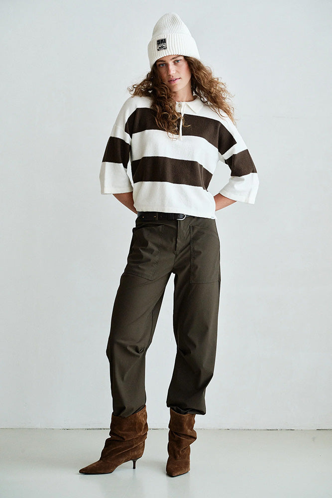 PENN&INK N.Y Hose Travel-Quality Braun Relaxed-Fit Gerades Bein Aufgesetzte Taschen Model