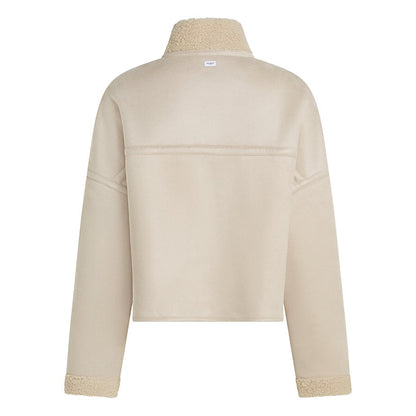 PENN&INK N.Y Jacke-Wildlederoptik Ecru 100% Polyester Steppnähte Teddy-Futter Rückseite
