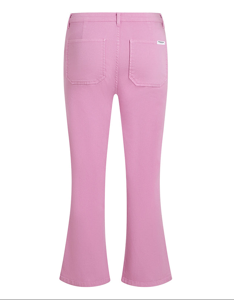 PENN&INK N.Y Schlaghose Jeans Pink Flox Cropped Fared Ausgestellt Verkürzte Passform Rückseite