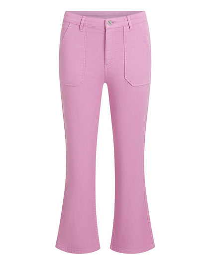 PENN&INK N.Y Schlaghose Jeans Pink Flox Cropped Fared Ausgestellt Verkürzte Passform