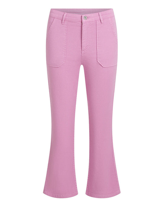 PENN&INK N.Y Schlaghose Jeans Pink Flox Cropped Fared Ausgestellt Verkürzte Passform