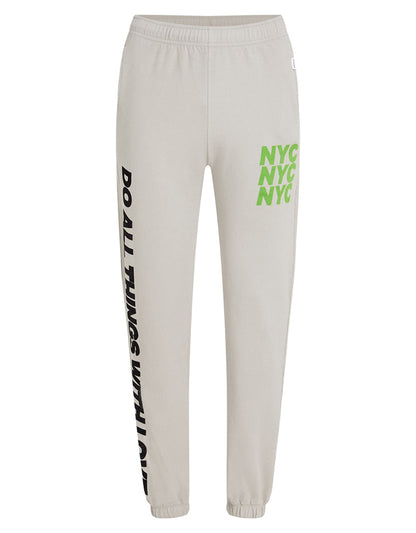 PENN&INK N.Y Joggingpants Print Do All Things with Love Relaxed Fit Ghost Hellgrau