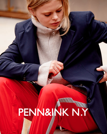 PENN&INK N.Y Jogginghose Schwarz Seitenstreifen Baumwolle Relaxed Fit Model 2