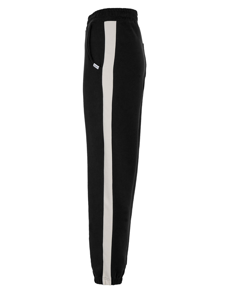 PENN&INK N.Y Joggingpants Schwarz Kontrast-Seitenstreifen Baumwolle Relaxed Fit Seitlich