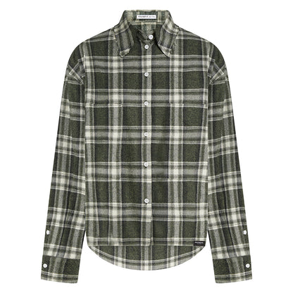 PENN&INK N.Y Karo-Bluse Anthrazit Kariert Baumwolle Relaxed-Fit
