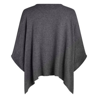 PENN&INK N.Y Kurzarm-Pullover Jumper Anthrazit Feine Strickqualität Recycelte Baumwolle Oversize-Fit Rückseite