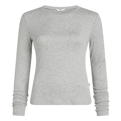 PENN&INK N.Y Langarmshirt Modal Longsleeve Grey Melange Grau Meliert Schmale Passform Modal-Jersey