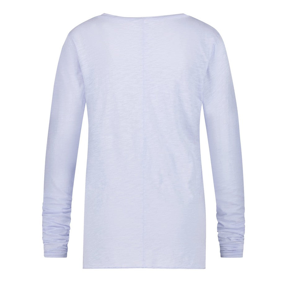 PENN&INK N.Y Langarmshirt Print Provence Hellblau 100% Baumwolle Rückseite