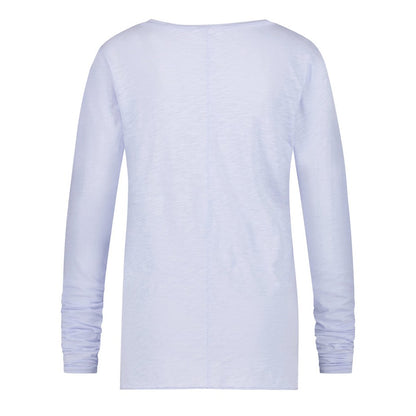 PENN&INK N.Y Langarmshirt Print Provence Hellblau 100% Baumwolle Rückseite
