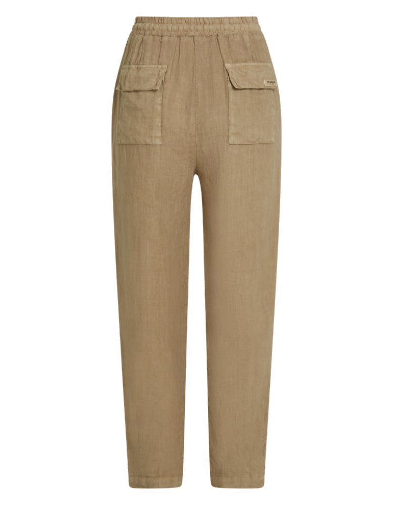 PENN&INK N.Y Leinenhose Tanine Elastischer Bund Bindeband Rückseite