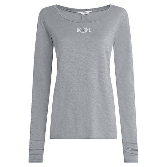 PENN&INK N.Y Langarmshirt Print Inspire Grau Baumwolle
