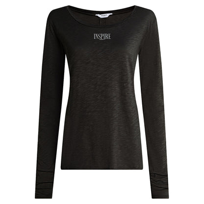 PENN&INK N.Y Langarmshirt Print Inspire Schwarz Baumwolle
