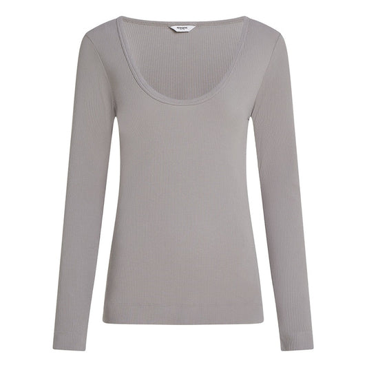 PENN&INK NY Longsleeve Ripp-Baumwolle Mineral Hellgrau