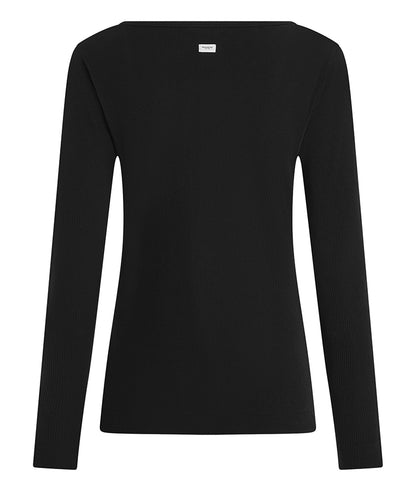 PENN&INK NY Longsleeve Ripp-Baumwolle Schwarz Rückseite