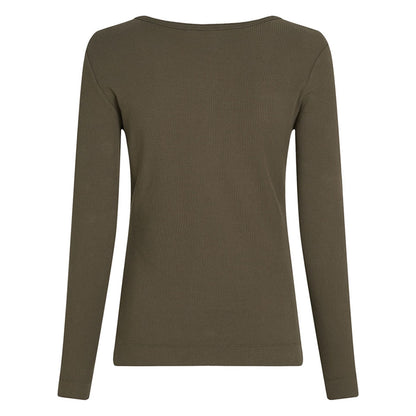 PENN&INK N.Y Longsleeve Ripp-Baumwolle Wolf Braun Rückseite