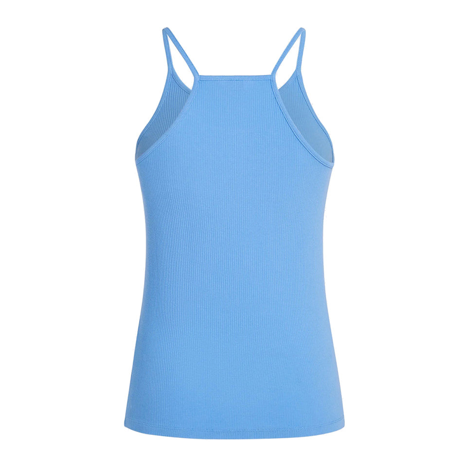 PENN&INK N.Y Tanktop Ripp-Jersey Slim-Fit Spaghettiträger Azure Blau Rückseite