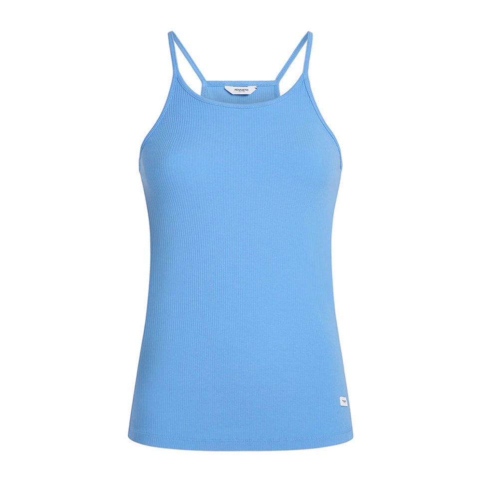 PENN&INK N.Y Tanktop Ripp-Jersey Slim-Fit Spaghettiträger Azure Blau

