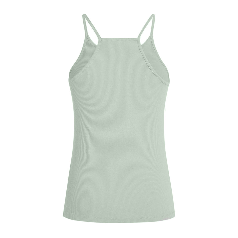PENN&INK N.Y Tanktop Ripp-Jersey Slim-Fit Spaghettiträger Salbei Rückseite
