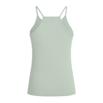 PENN&INK N.Y Tanktop Ripp-Jersey Slim-Fit Spaghettiträger Salbei Rückseite
