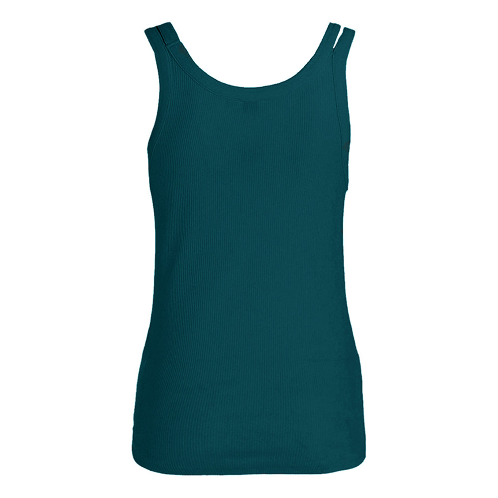 PENN&INK N.Y Tanktop Ripp-Jersey Doppelte Träger Slim-Fit Pine Petrol Rückseite
