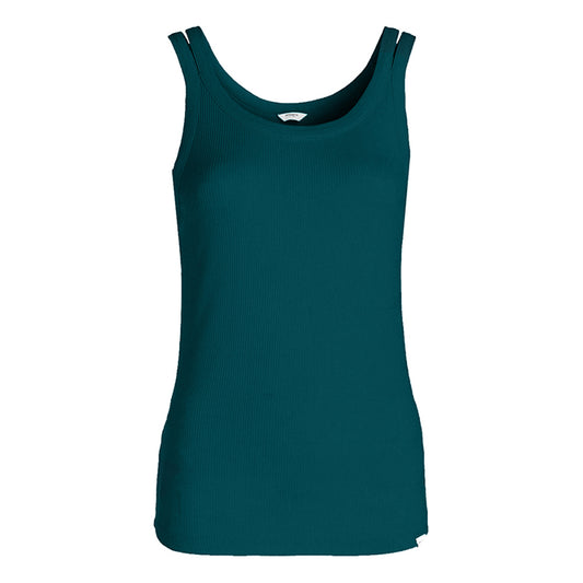 PENN&INK N.Y Tanktop Ripp-Jersey Doppelte Träger Slim-Fit Pine Petrol
