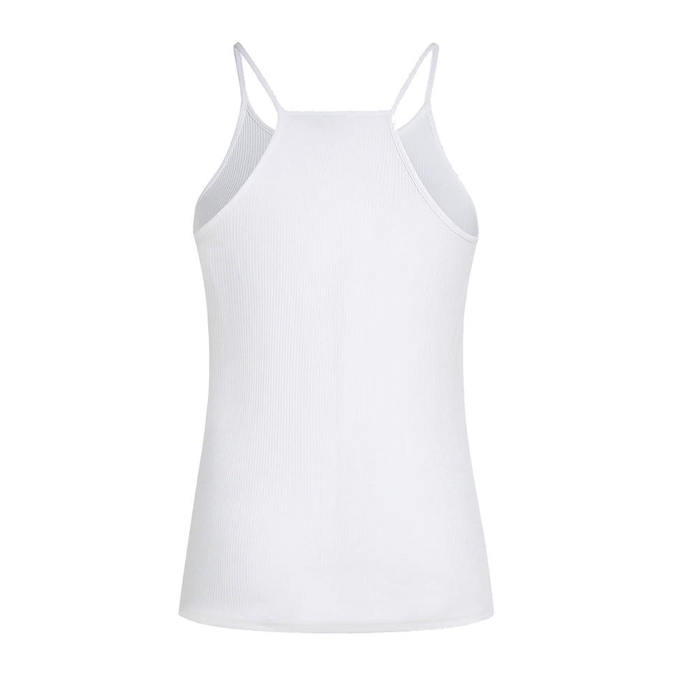 PENN&INK N.Y Tanktop Ripp-Jersey Slim-Fit Spaghettiträger Weiß Rückseite
