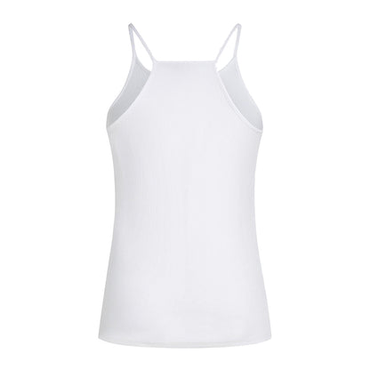 PENN&INK N.Y Tanktop Ripp-Jersey Slim-Fit Spaghettiträger Weiß Rückseite