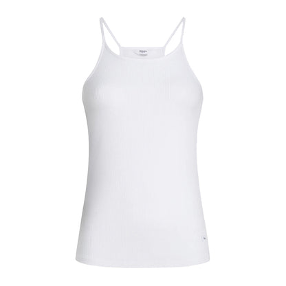 PENN&INK N.Y Tanktop Ripp-Jersey Slim-Fit Spaghettiträger Weiß