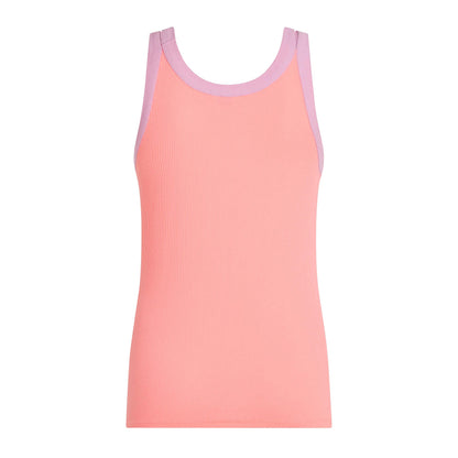 PENN&INK N.Y Tanktop Ripp-Jersey Doppelte Träger Zweifarbig Slim-Fit Wild Rose Rosa
