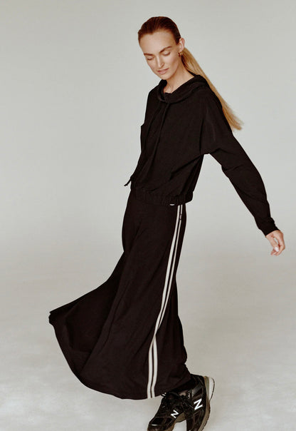 PENN&INK N.Y Maxi-Rock Anna Seitenstreifen A-Form Travel-Quality Schwarz Model