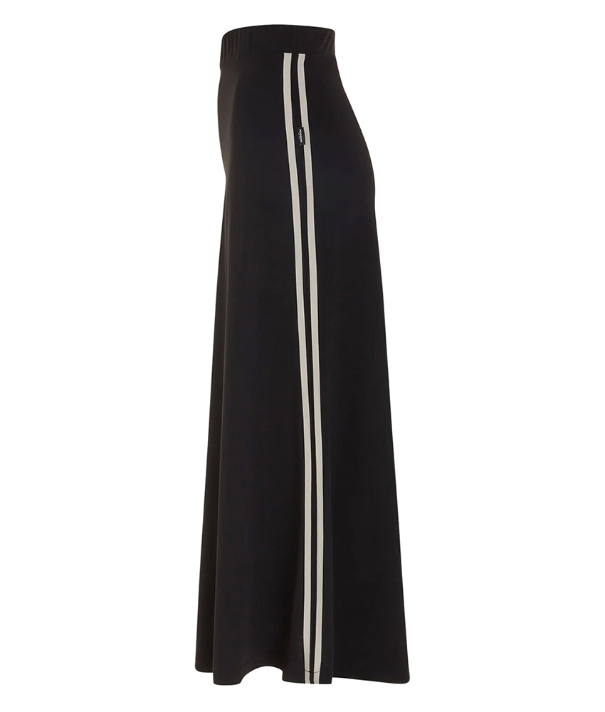 PENN&INK N.Y Maxi-Rock Anna Seitenstreifen A-Form Travel-Quality Schwarz Seitlich