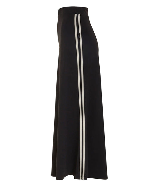 PENN&INK N.Y Maxi-Rock Anna Seitenstreifen A-Form Travel-Quality Schwarz Seitlich
