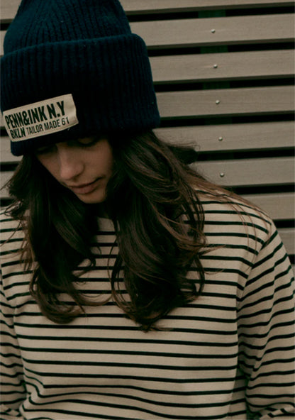PENN&INK N.Y Mütze Brooklyn-Patch Dunkelbraun Model-2